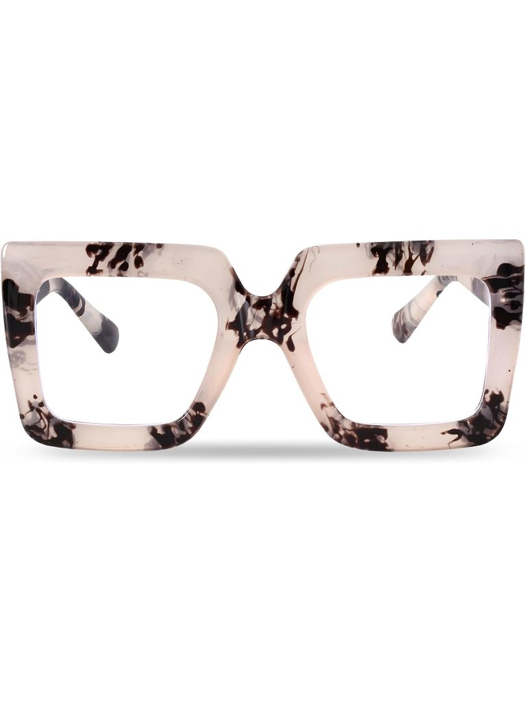 Women's Milk Oversized Square Big Frame Computer Eyewear Thick Fashion Glasses